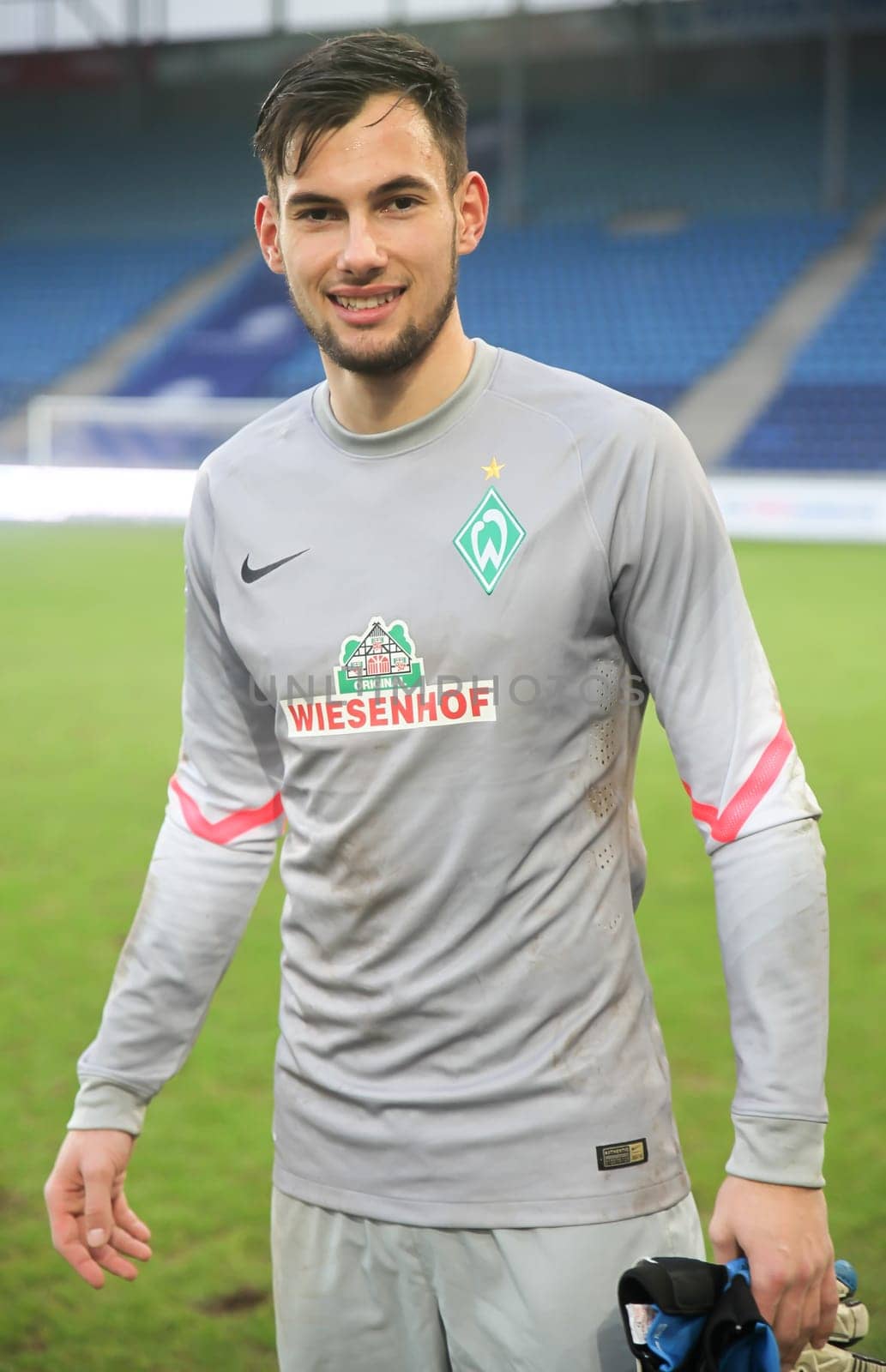 Goalkeeper Eric Oelschlägel (SV Werder Bremen U23) 3rd league season 2015/2016 point game 1.FC Madeburg against U23 Werder Bremen in Magdeburg
