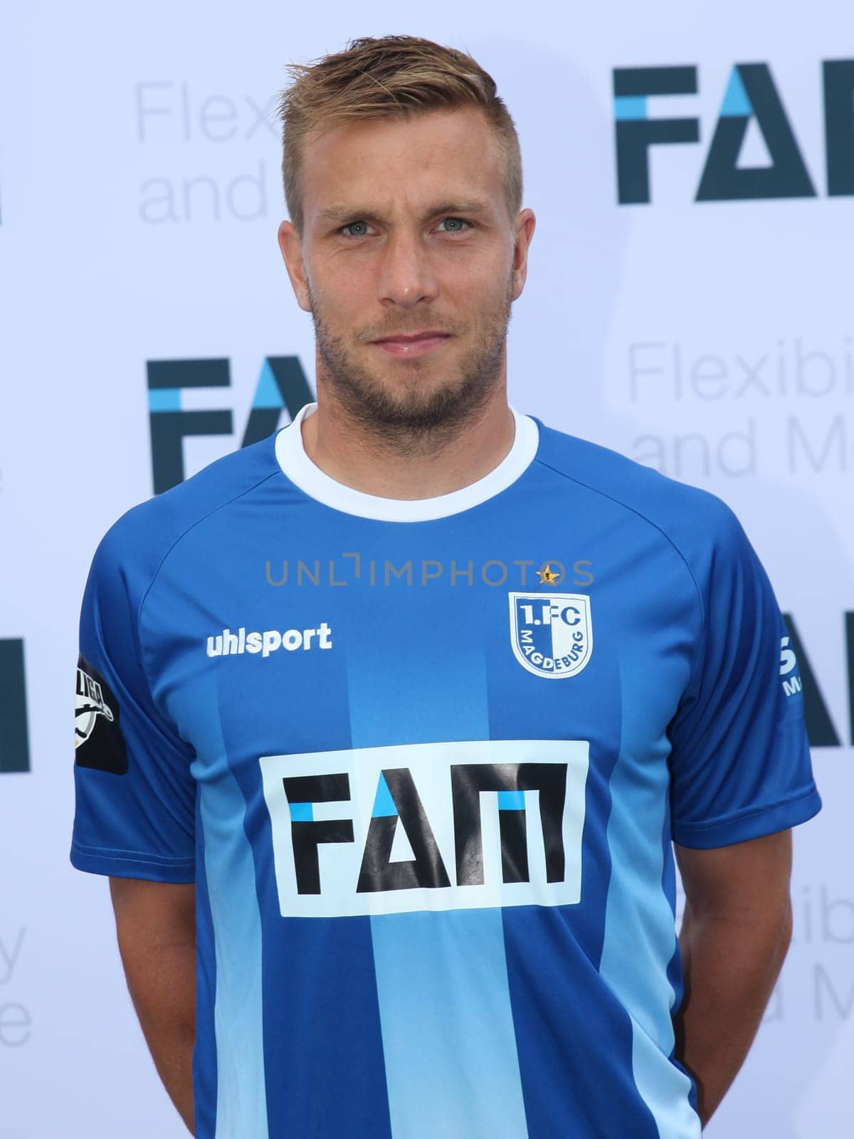 Lars Fuchs (1.FC Magdeburg) in the squad1. FC Magdeburg 3.Liga season 2015/2016