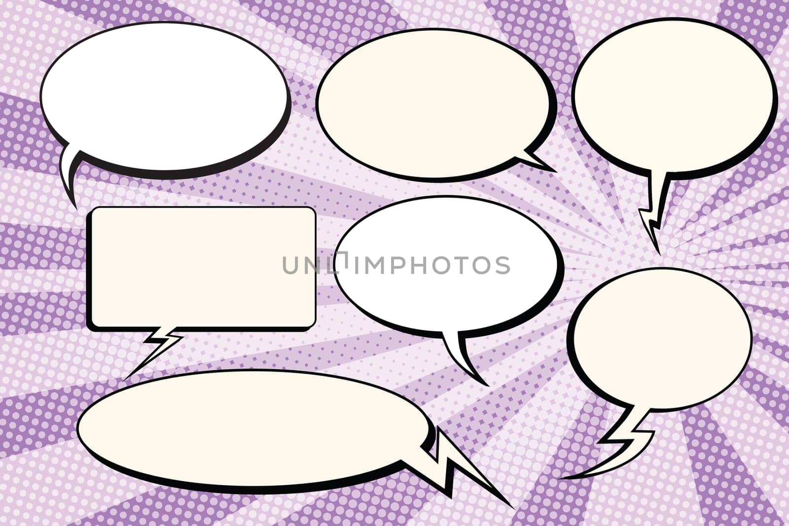 Set of vector bubbles comic text pop art retro vector