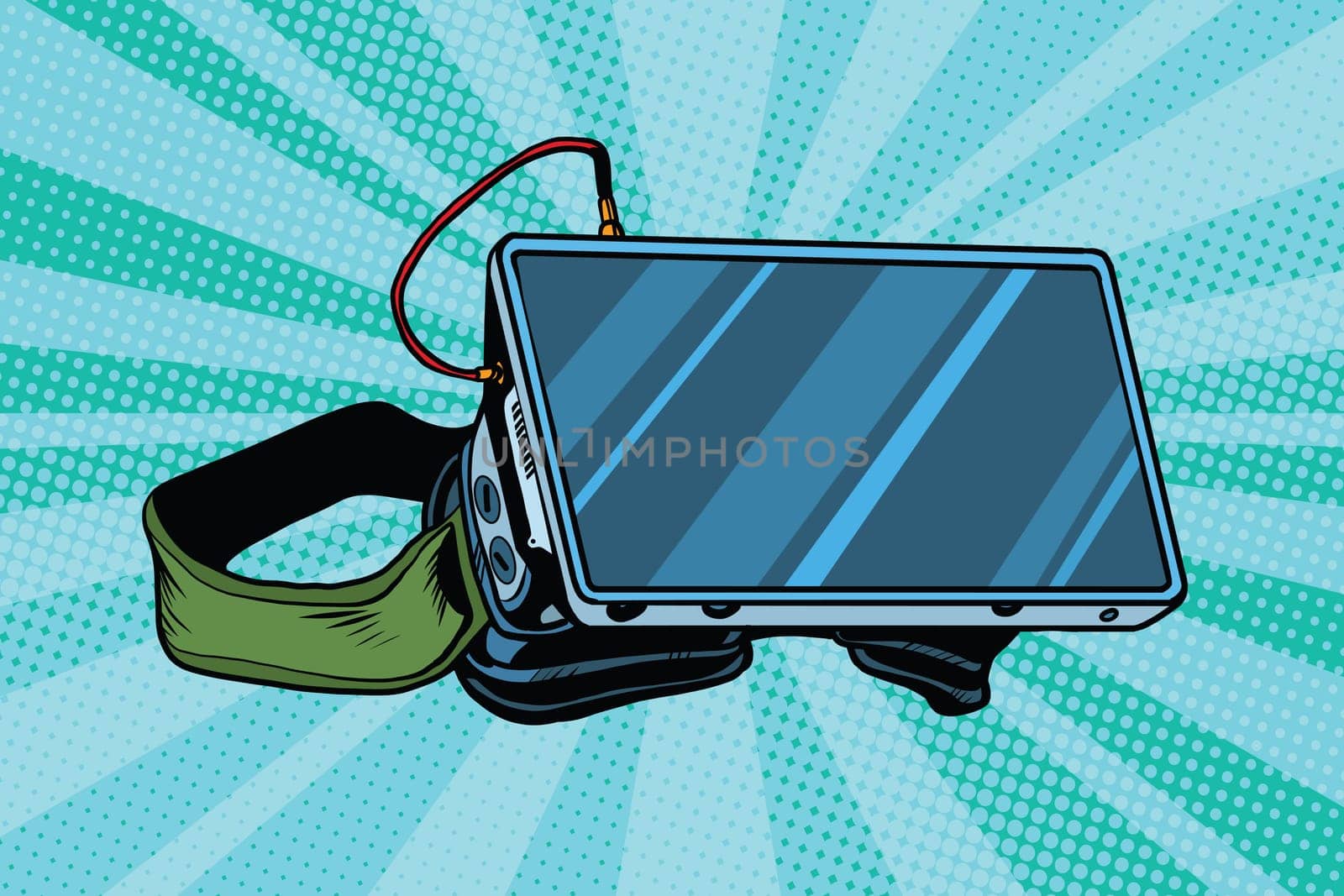Virtual reality glasses pop art retro vector. vr glasses vector. A virtual reality helmet