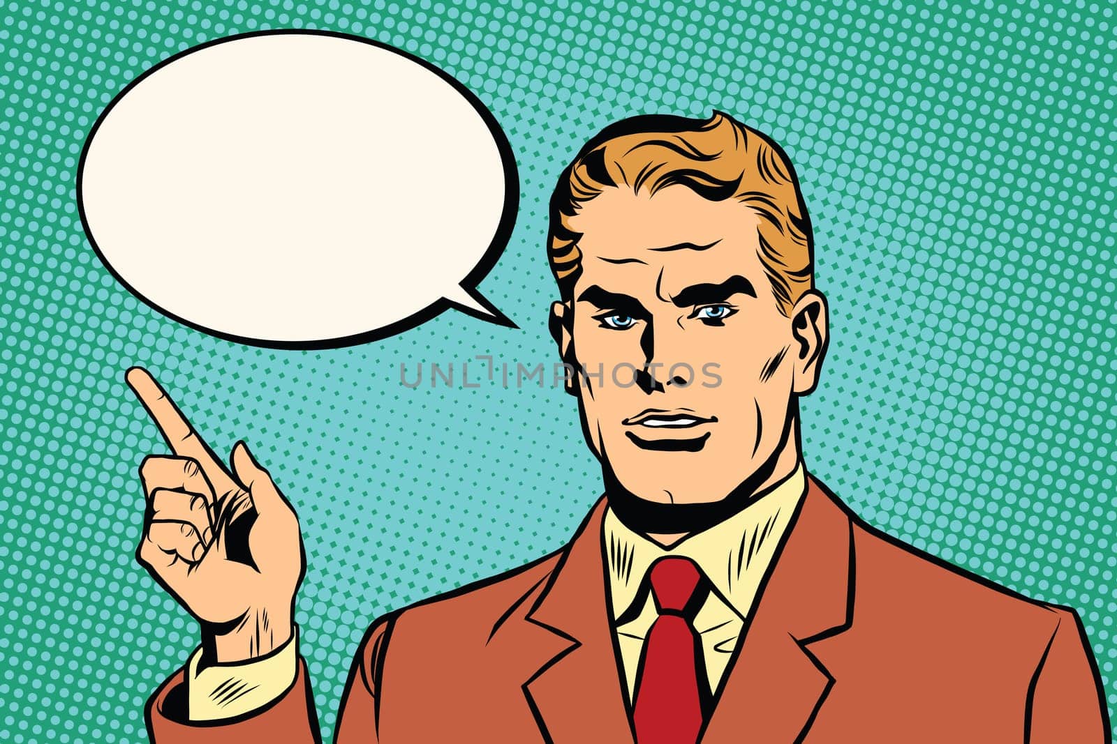 Male index finger pop art retro pop art retro vector. Male poster of the announcement. Retro poster man vector. Pop art man