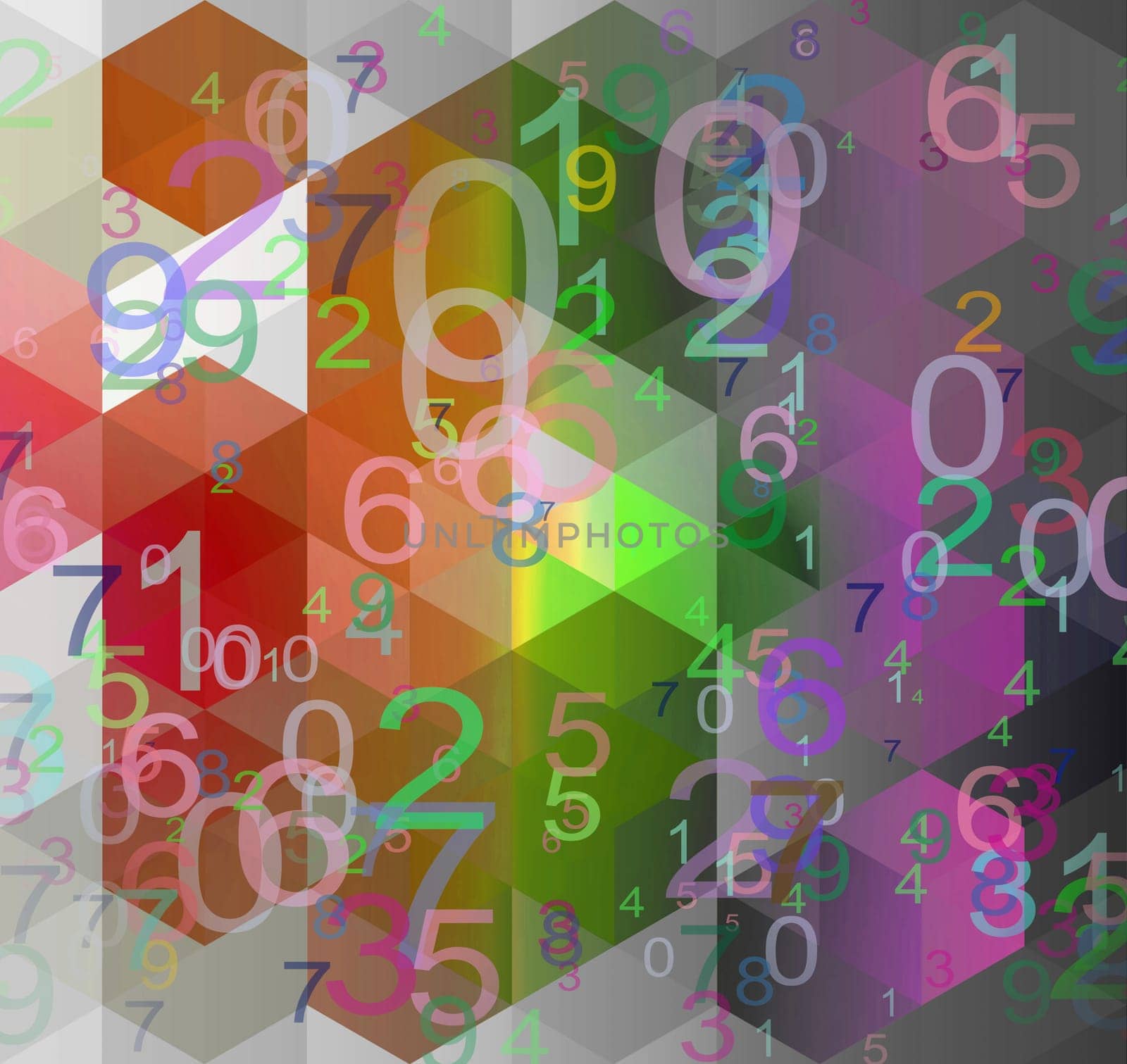 abstract geometric gray numbers colors form concept background
