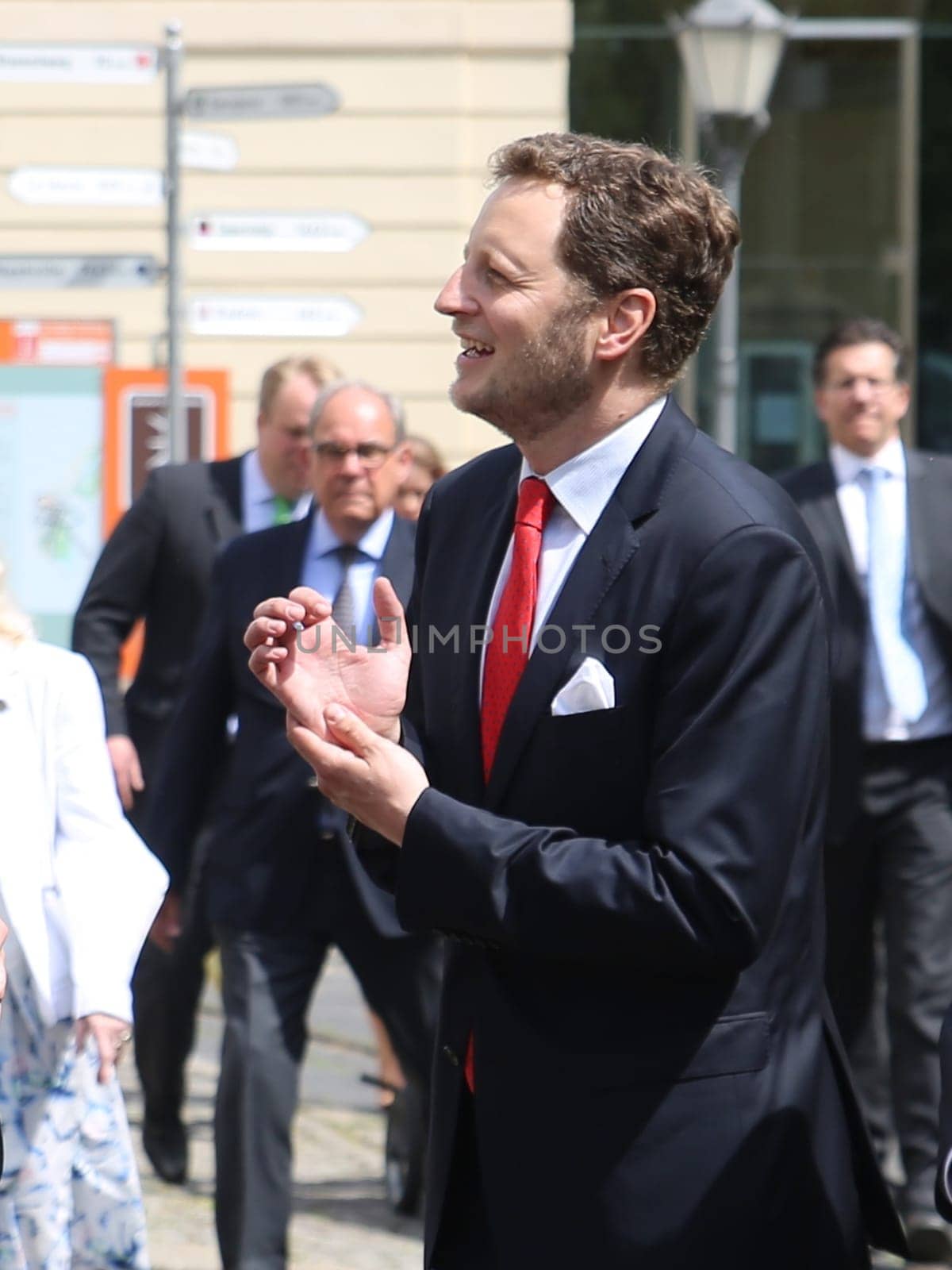 Prince Georg Friedrich of Prussia (great-great-grandson of Kaiser Wilhelm II) in the state capital Magdeburg at the reception by the Mayor Dr. Lutz Trümper (independent) on May 22,2016