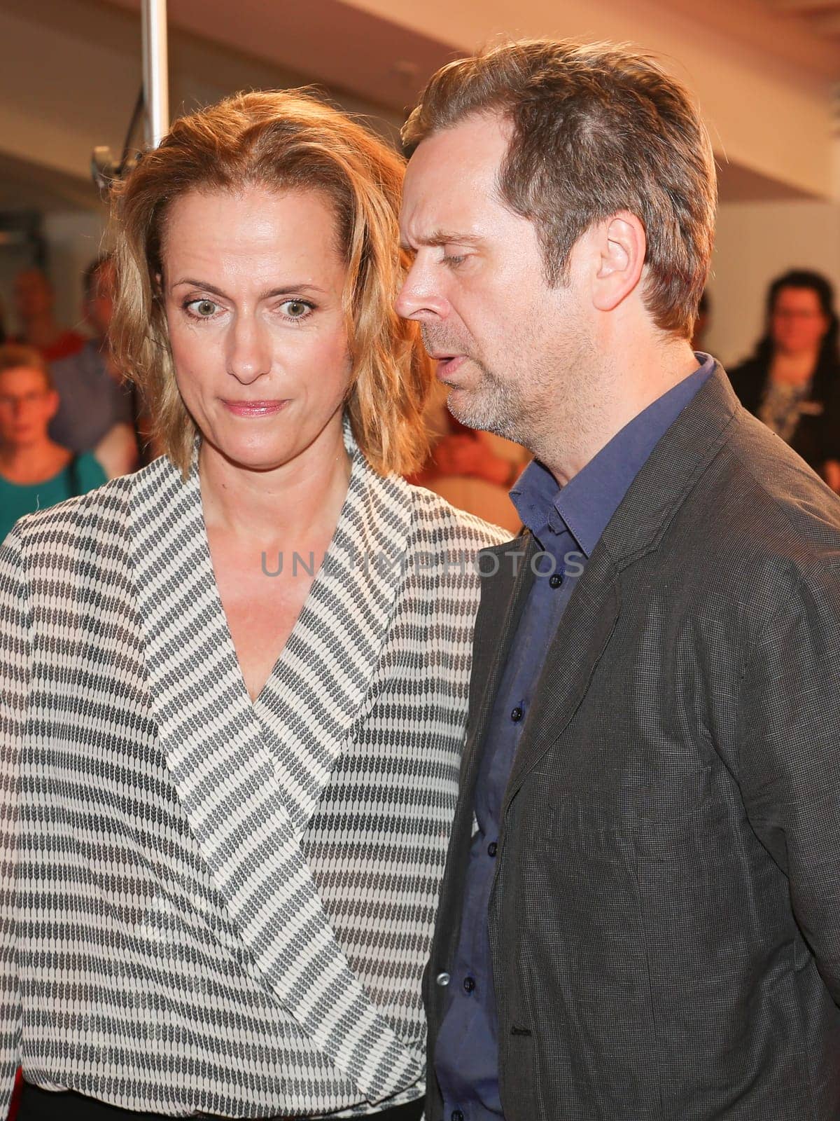 Actress Claudia Michelsen (Chief Commissioner Doreen Brach) and actor Matthias Matschke (Chief Commissioner Dirk Köhler) both in polizeiruf 110 Magdeburg at the premiere "Endstation"" - 45 jahre Polizeiruf 110 at CinemaxX Magdeburg on 23.05.2016"