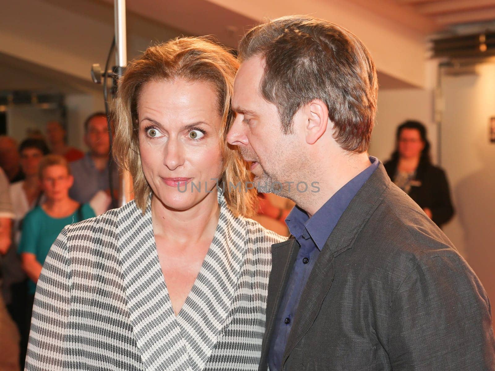 Actress Claudia Michelsen (Chief Commissioner Doreen Brach) and actor Matthias Matschke (Chief Commissioner Dirk Köhler) both in polizeiruf 110 Magdeburg at the premiere "Endstation"" - 45 jahre Polizeiruf 110 at CinemaxX Magdeburg on 23.05.2016"