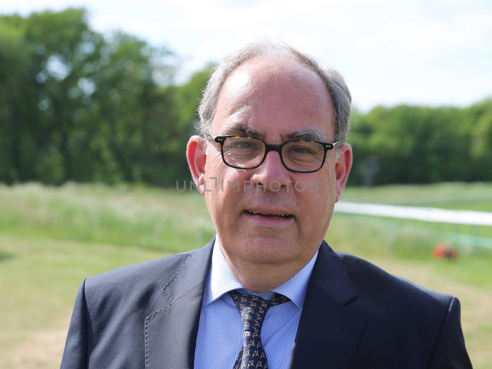 Dr. Jan Antony Vogel (Managing Director of the Directorate for Thoroughbred Breeding and Racing e.V.) at the Galopprennbahn Magdeburg on the occasion of the 110th anniversary on 22.05.2016