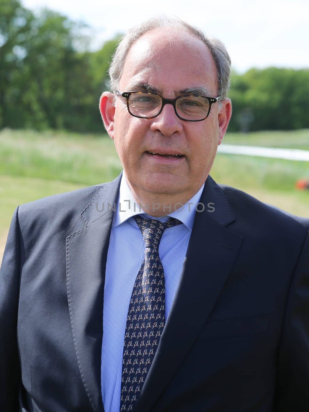 Dr. Jan Antony Vogel (Managing Director of the Directorate for Thoroughbred Breeding and Racing e.V.) at the Galopprennbahn Magdeburg on the occasion of the 110th anniversary on 22.05.2016