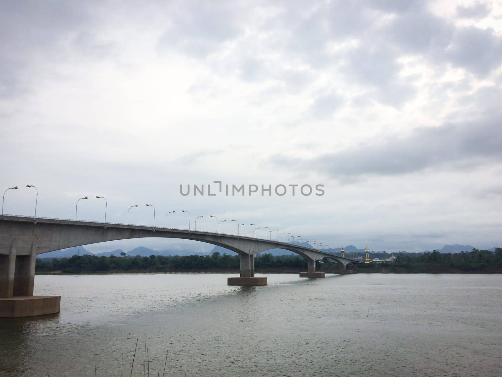 Thai-Lao Friendship Bridge cross over Mekong River at Nakhon Phanom province, Thailand