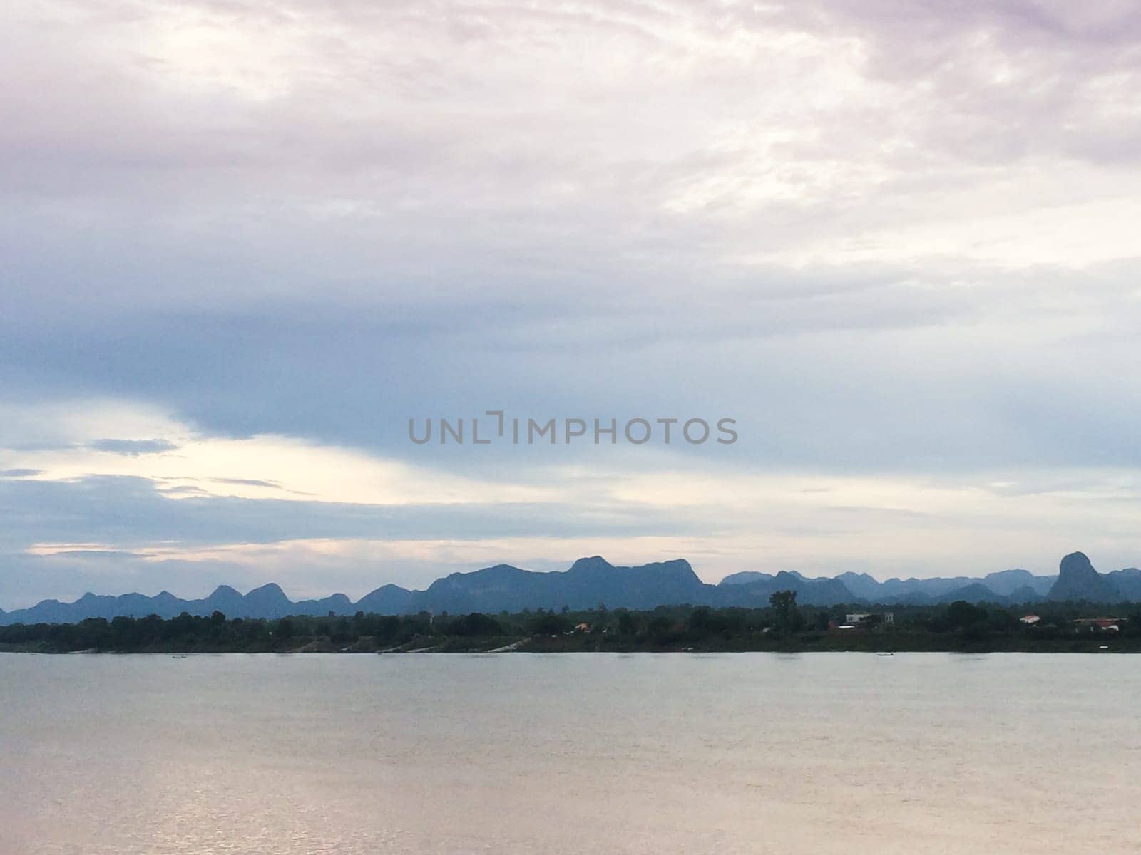 Mekong River view take from Udon Thani province, Thailand, stock photo