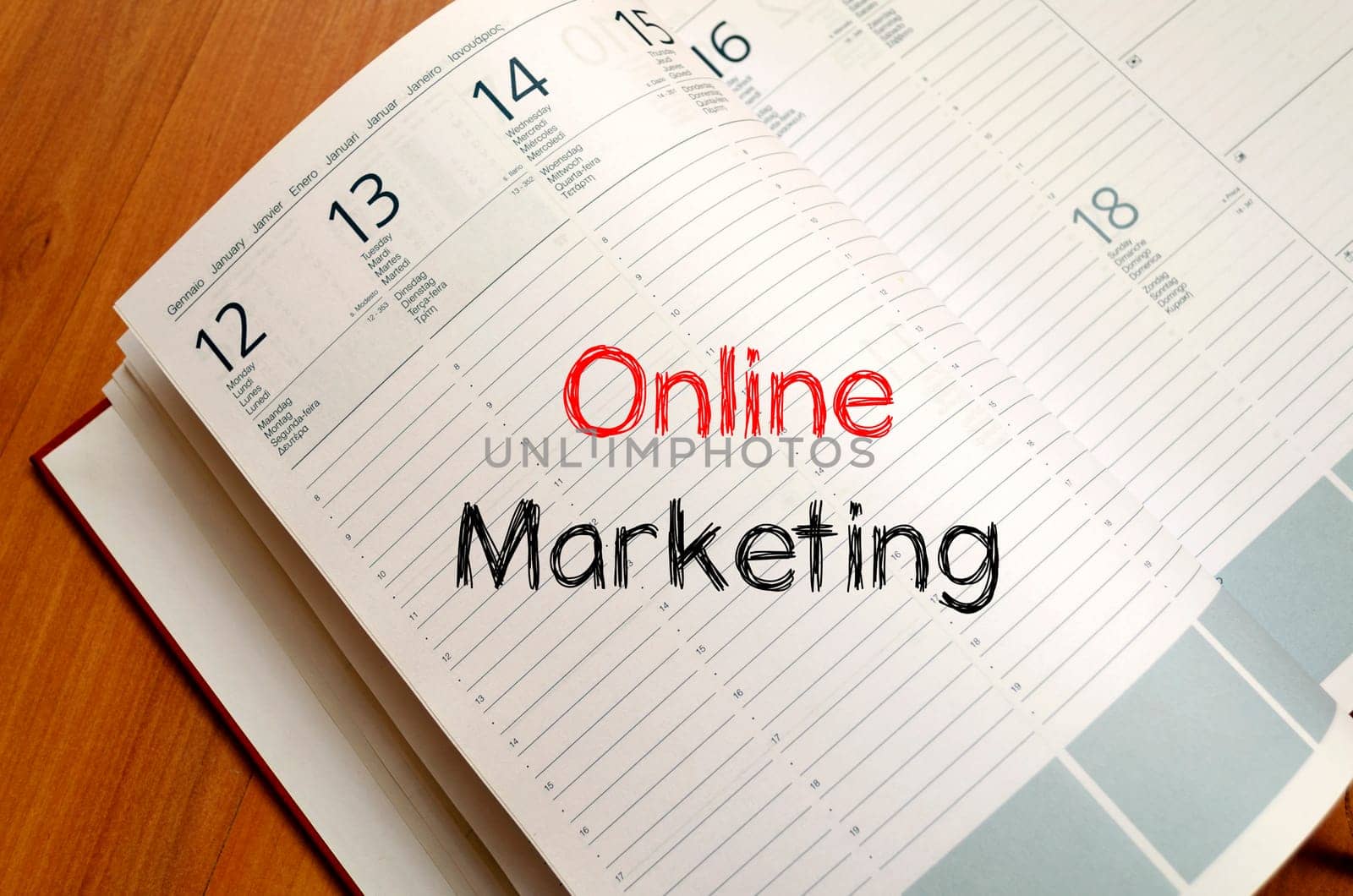 Online marketing text concept write on notebook