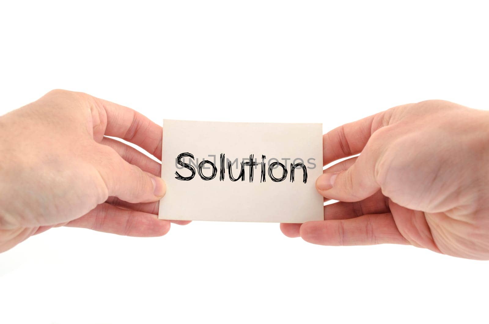 Solution text concept isolated over white background
