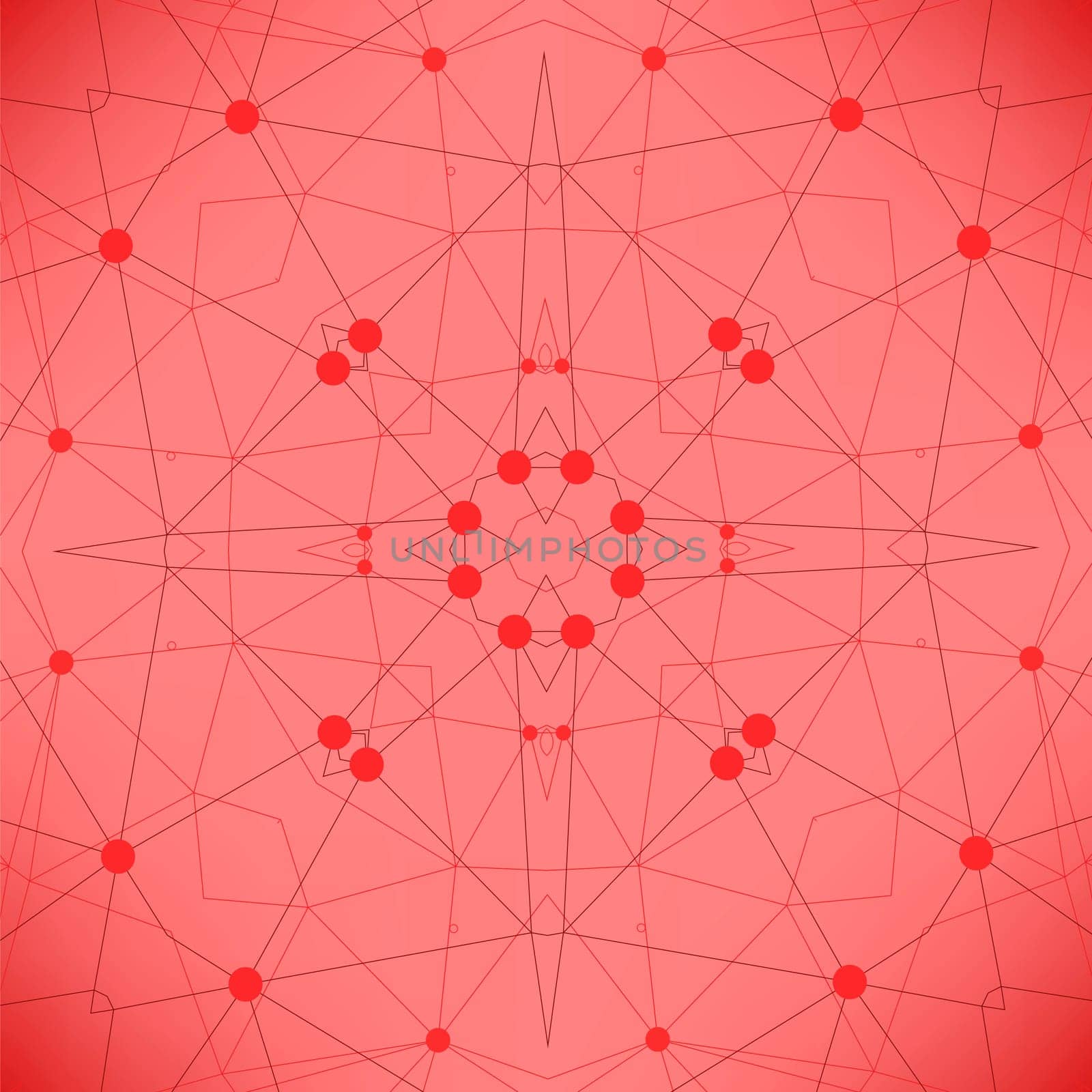 Red Technology Background with Particle, Molecule Structure. Genetic and Chemical Compounds. Communication Concept. Space and Constellations.