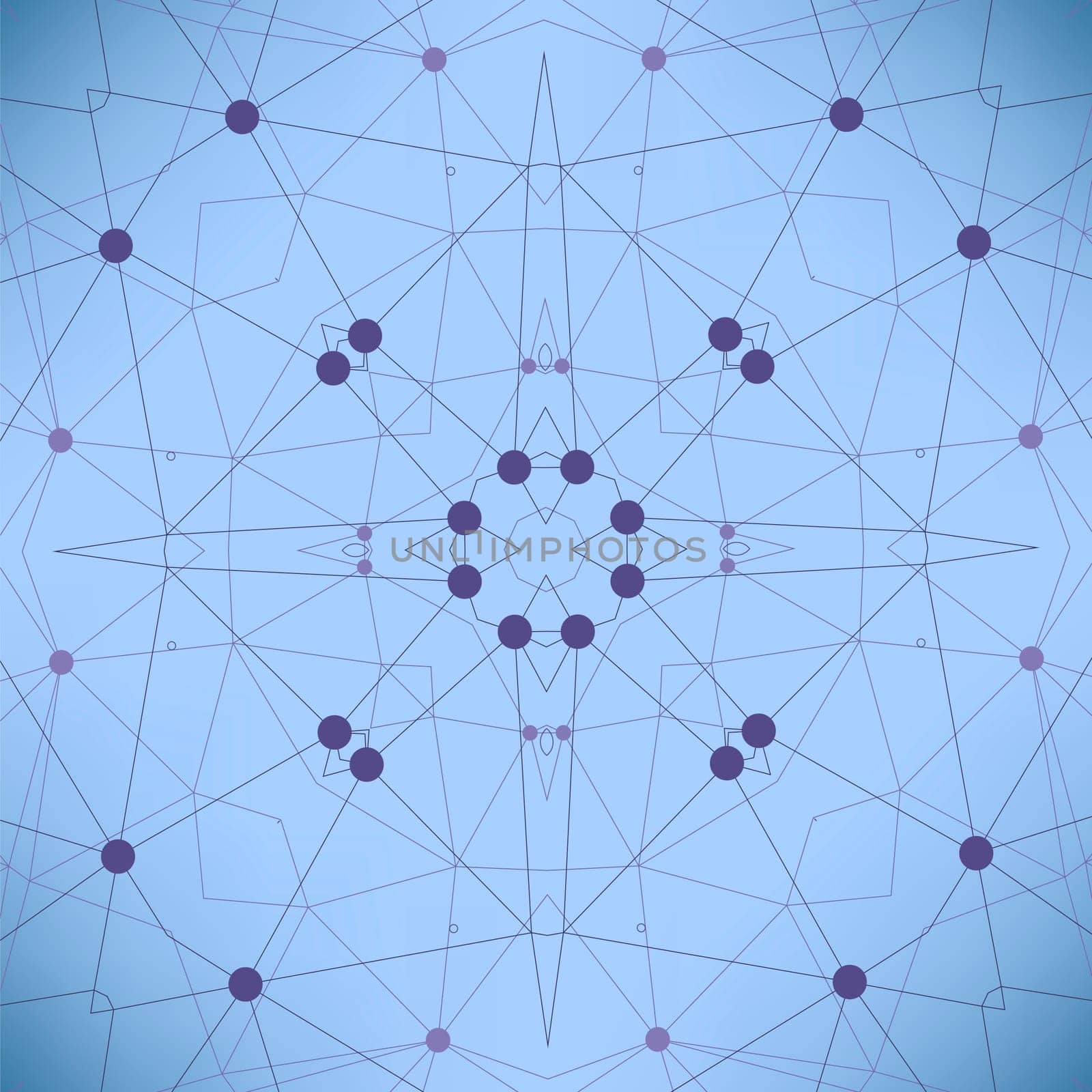 Blue Technology Background with Particle, Molecule Structure. Genetic and Chemical Compounds. Communication Concept. Space and Constellations.