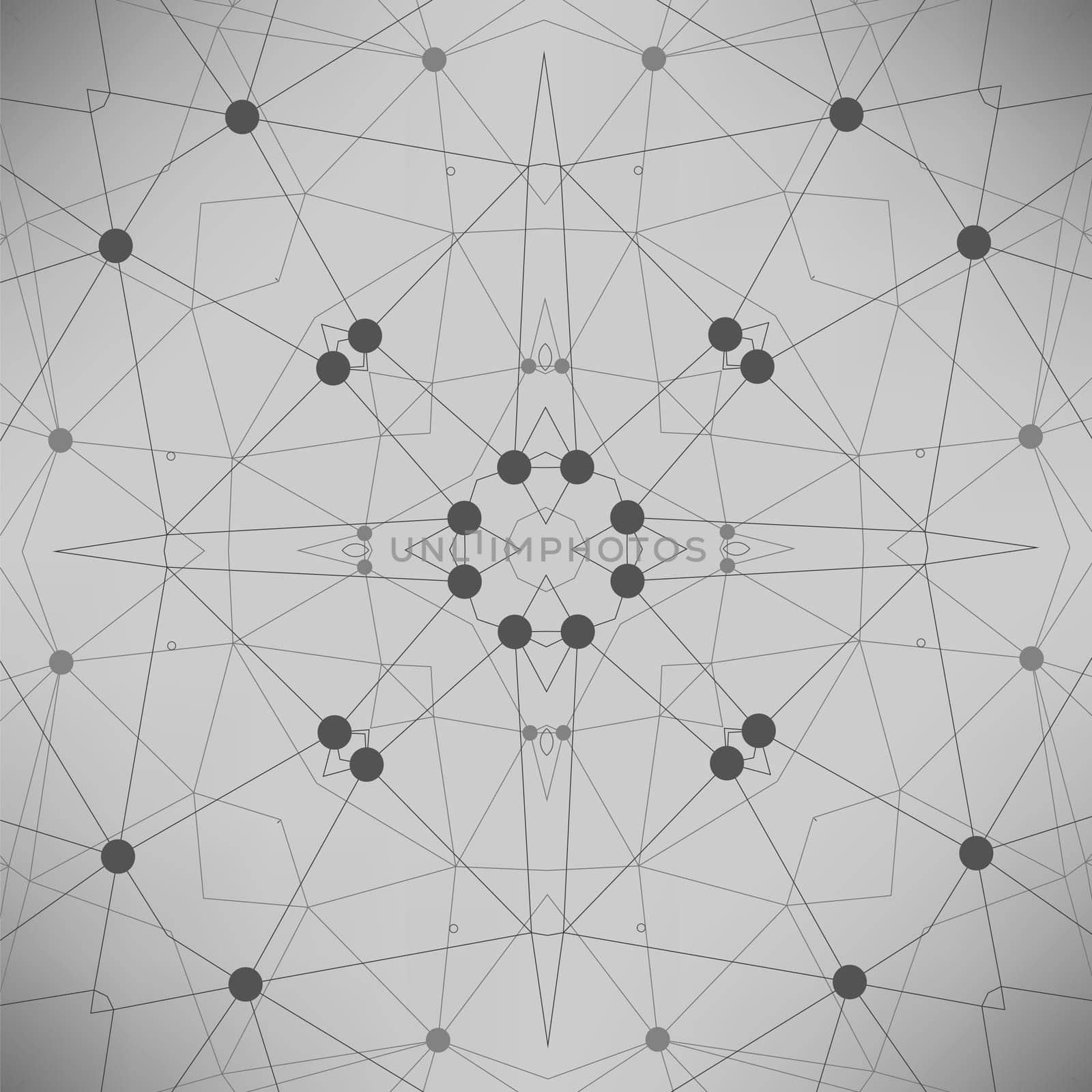 Grey Technology Background with Particle, Molecule Structure. Genetic and Chemical Compounds. Communication Concept. Space and Constellations.