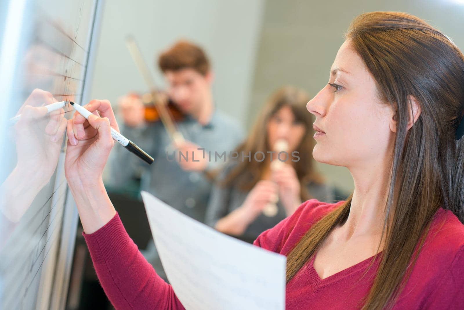 Music teacher at work
