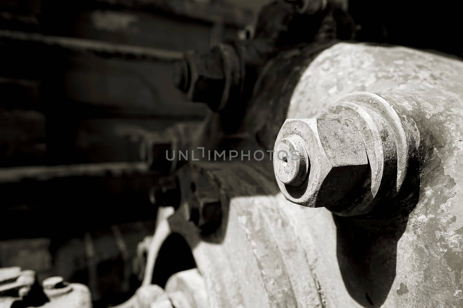 Screw with nut in an abandoned factory in Berlin