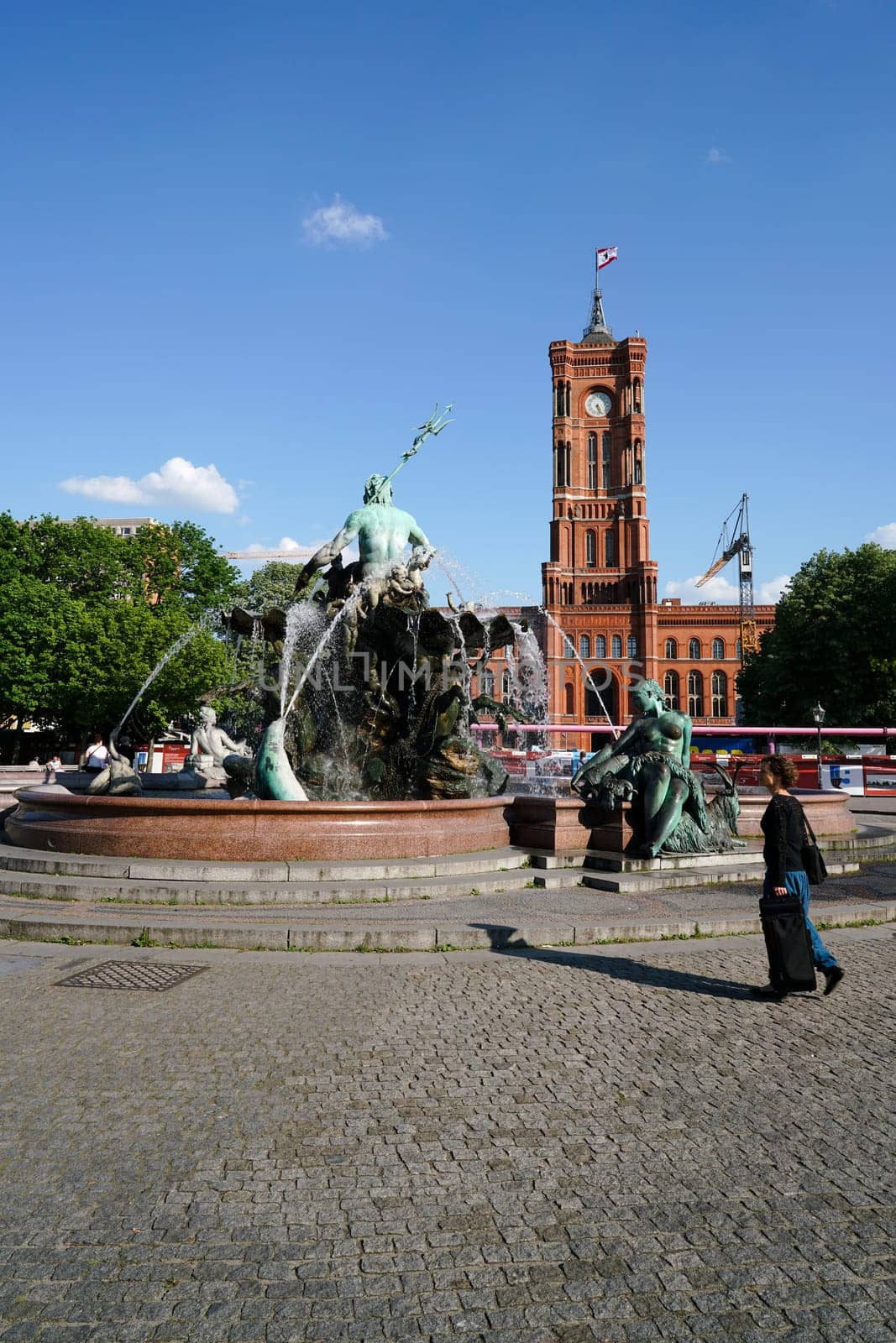 Neptune Fountain and Red Town Hall in Berlin