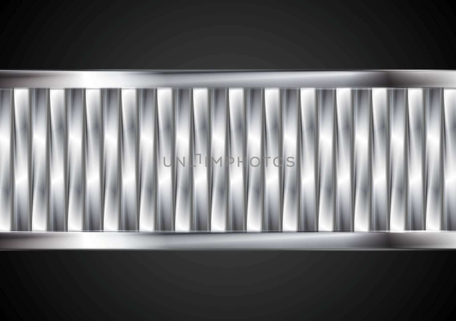 Abstract tech banner from metallic stripes