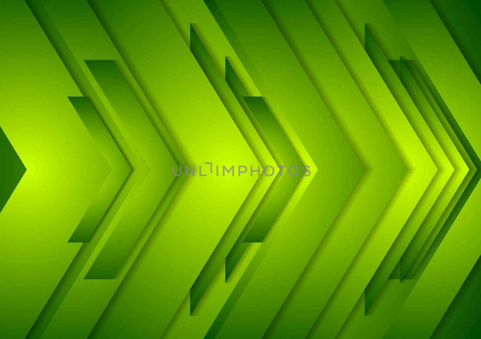 Abstract bright shiny tech background. Green arrows
