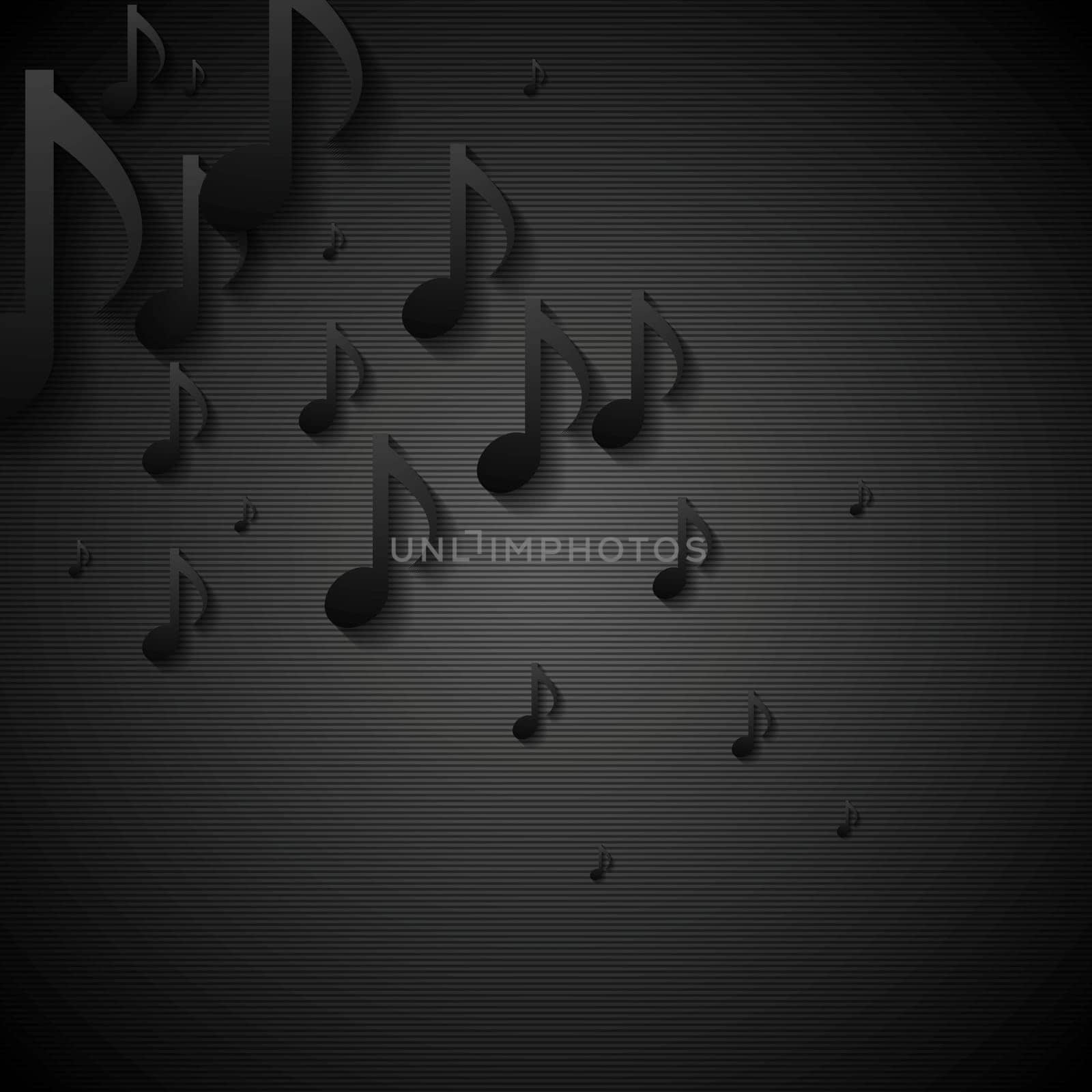 Abstract black music background. Illustration template