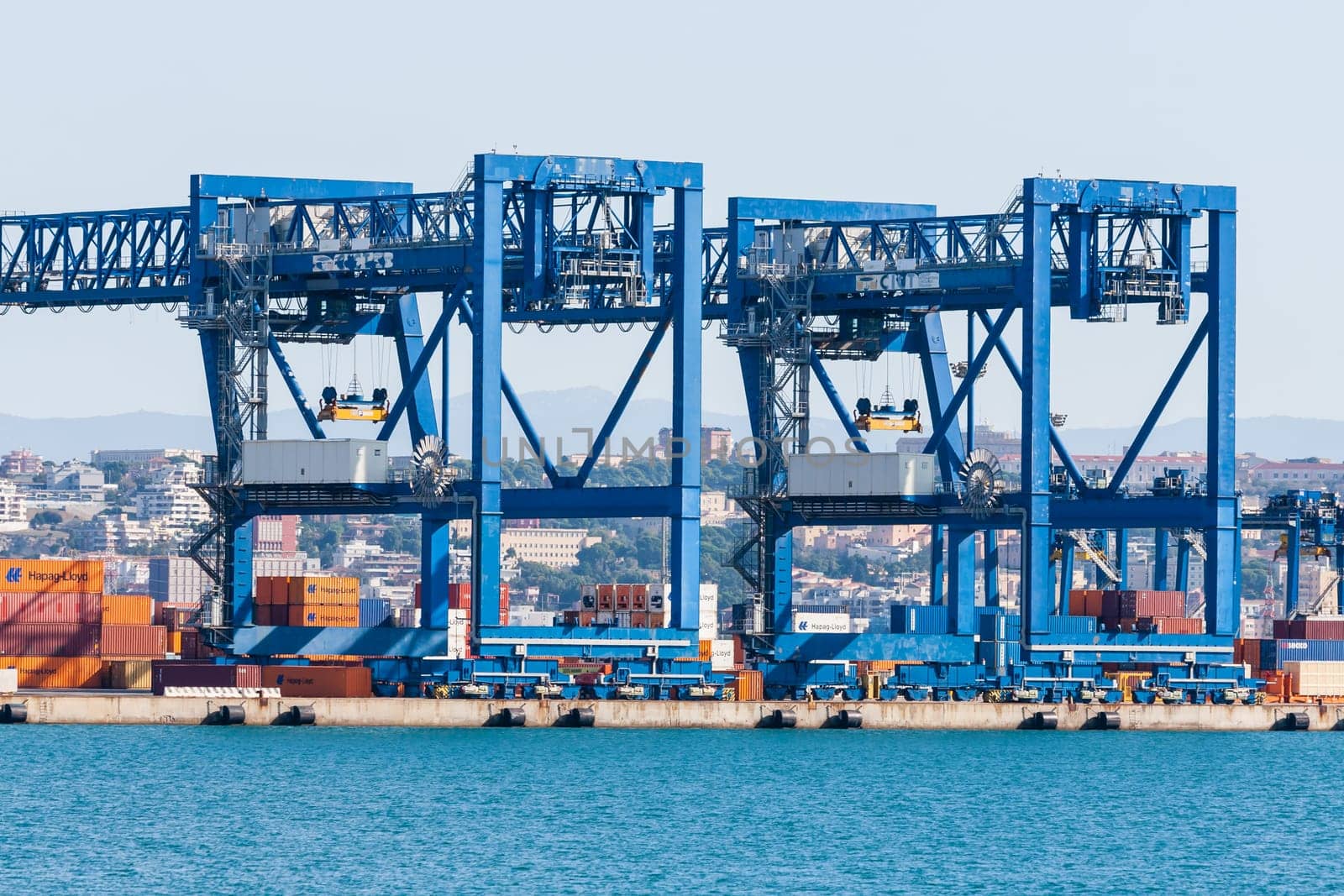 Cranes at the port channel - Cagliari