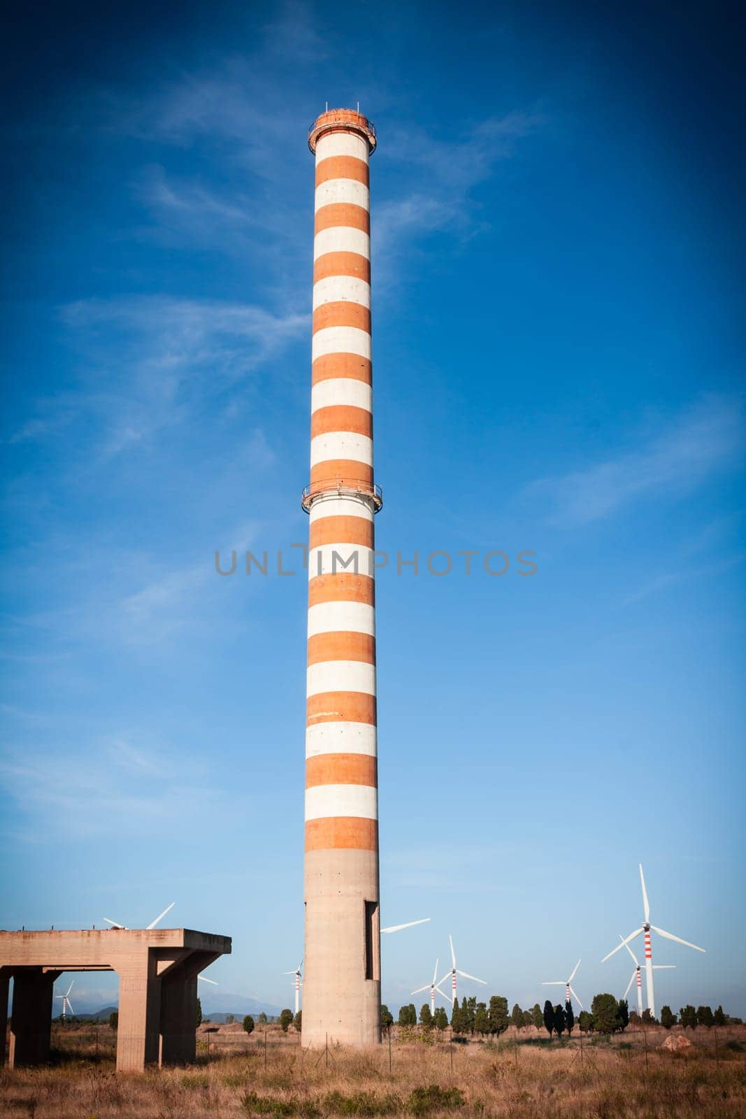 red and white chimney