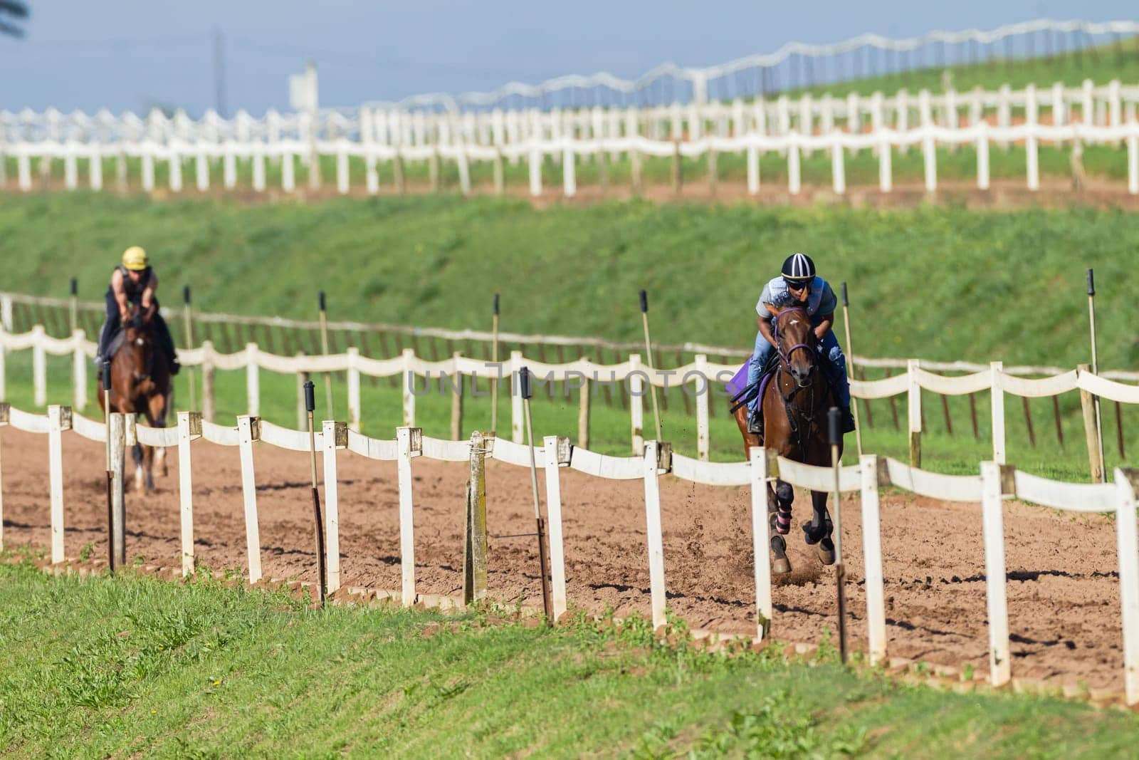 Horse Racing jockey morning training at Summerveld outside Durban South-Africa