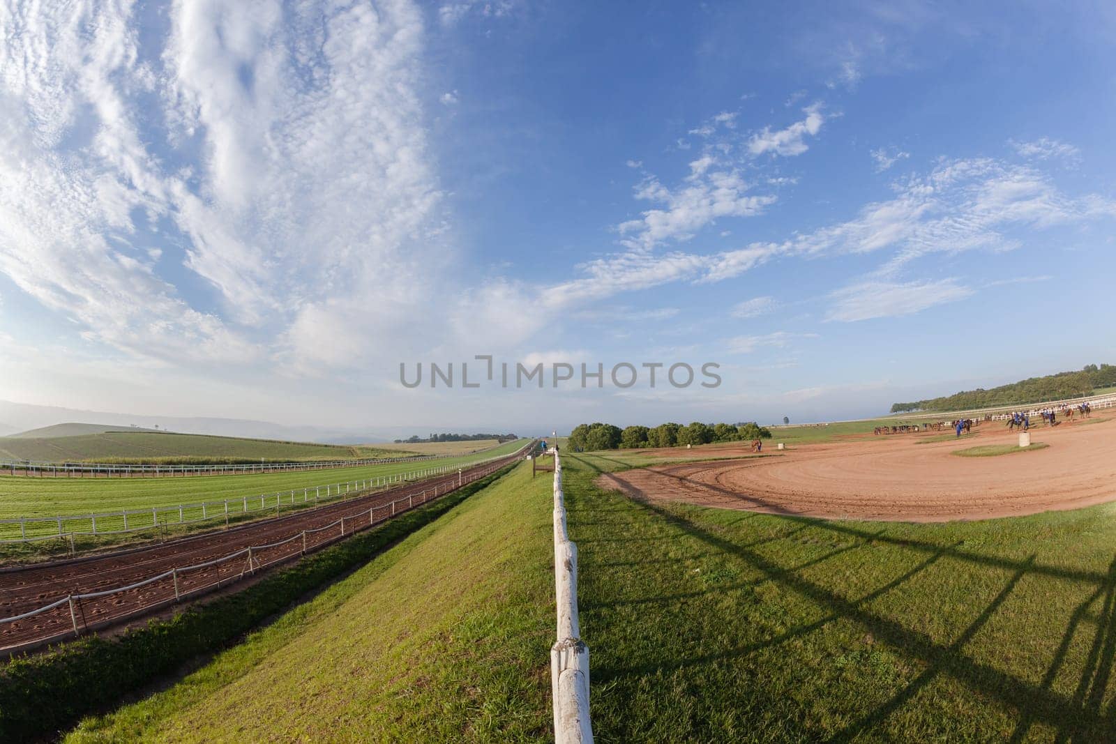 Horse Racing jockey rider morning training landscape countryside