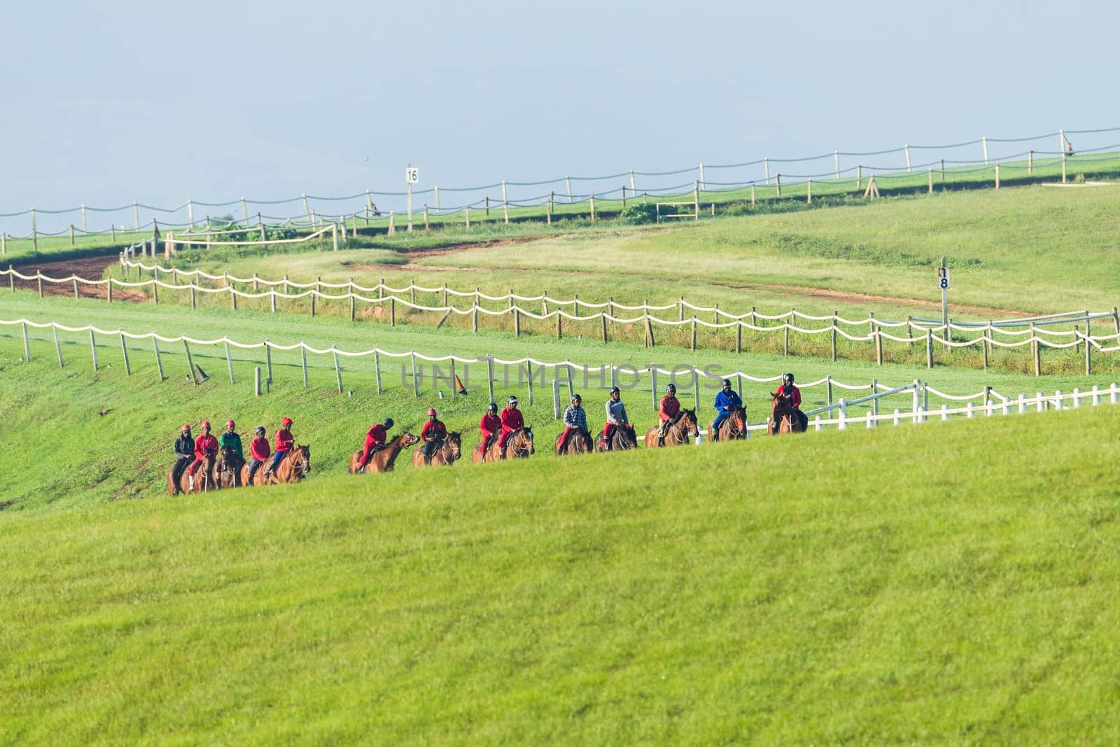 Horse Racing jockey morning training at Summerveld outside Durban South-Africa