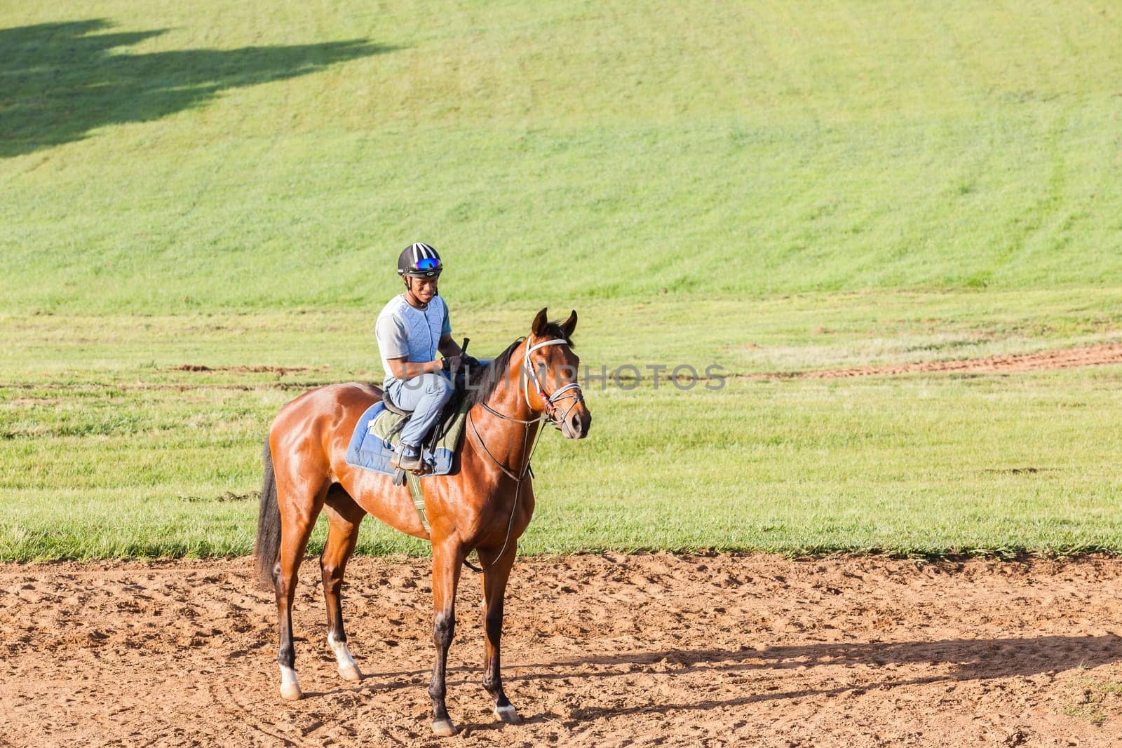 Horse Racing jockey morning training at Summerveld outside Durban South-Africa