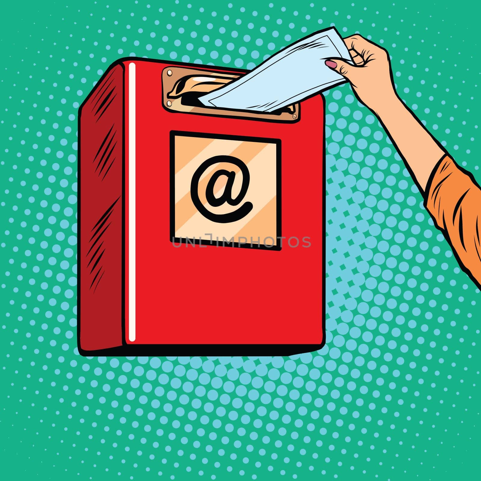 Sending paper letters Inbox pop art retro vector. Icon send e-mails.