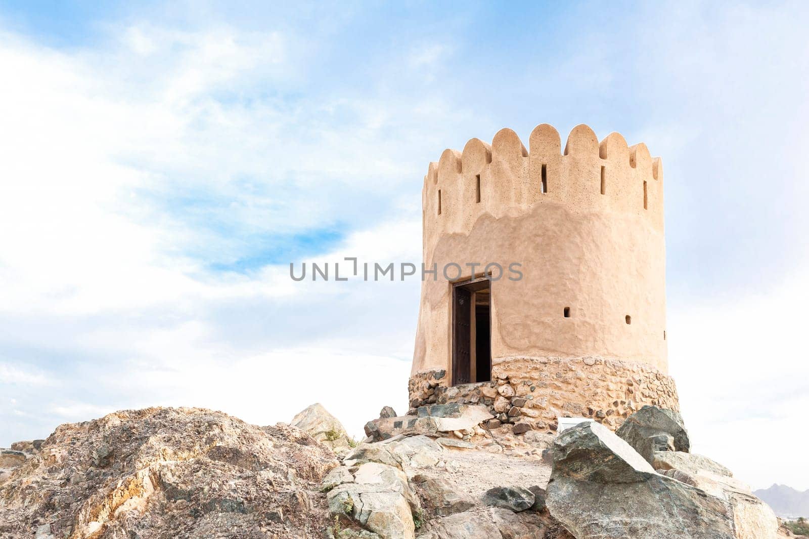 Al Badiyah lookout tower in Emirate Fujairah of United Arab Emirates.