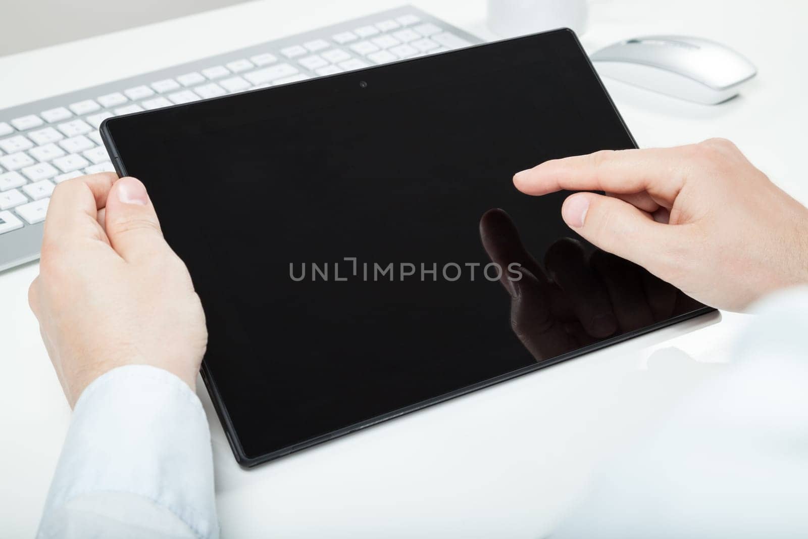 tablet on desk in office