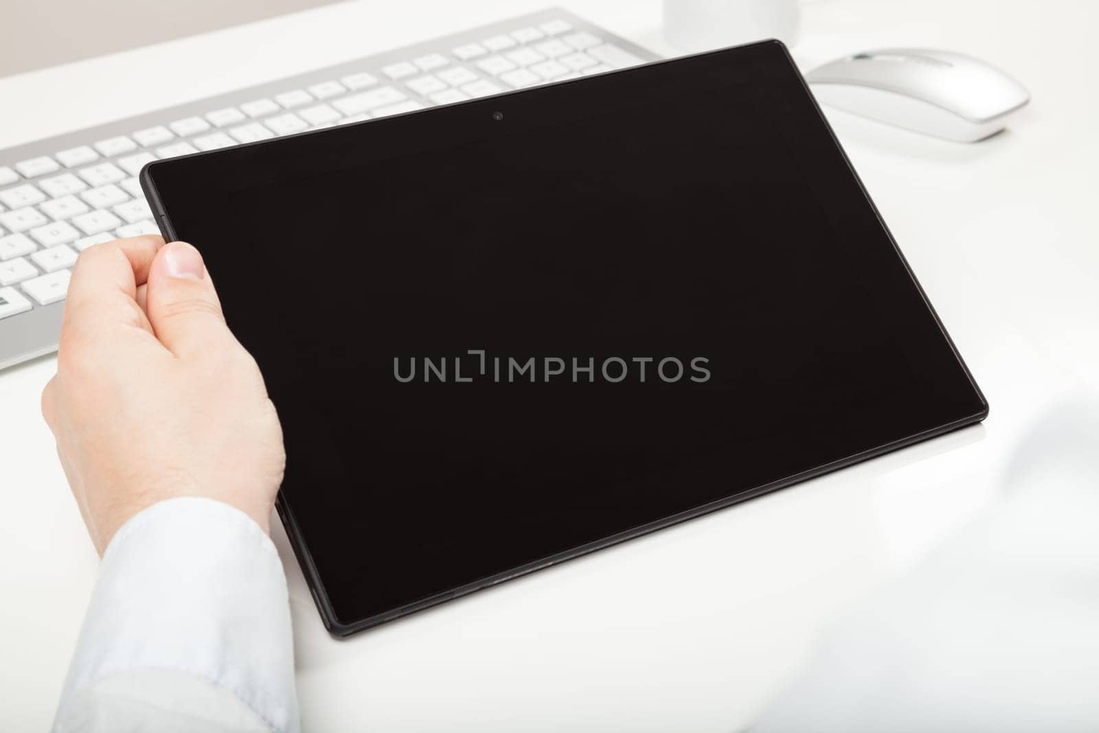 tablet on desk in office