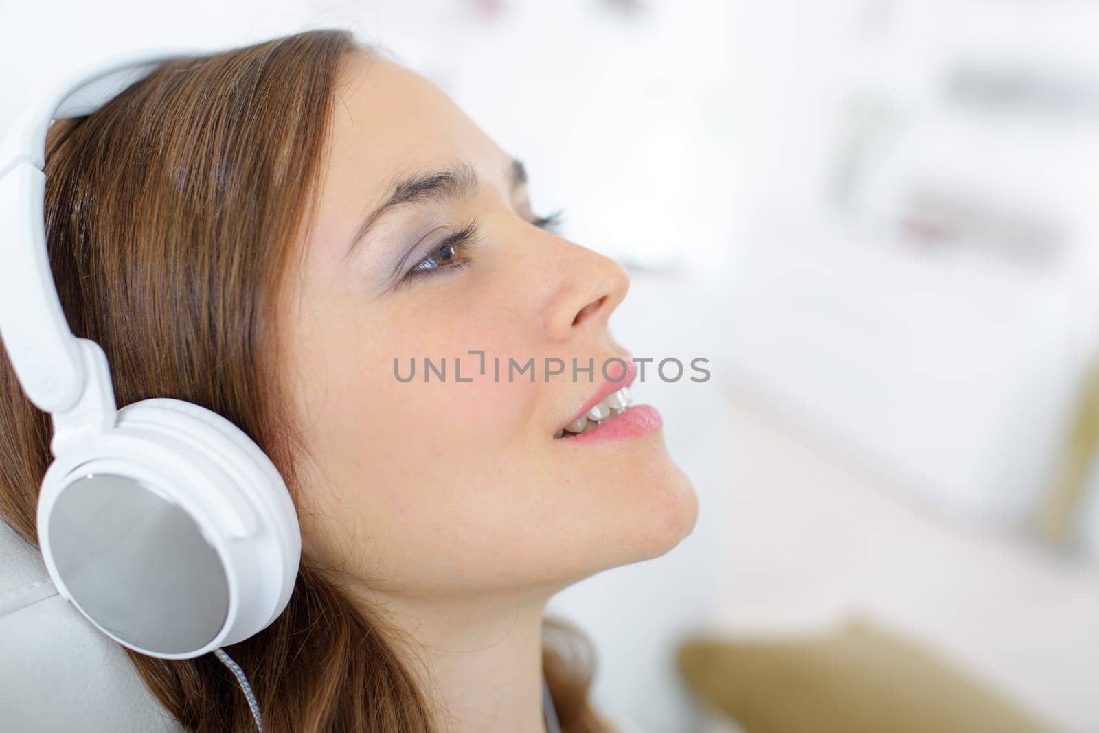Woman relaxing to some music