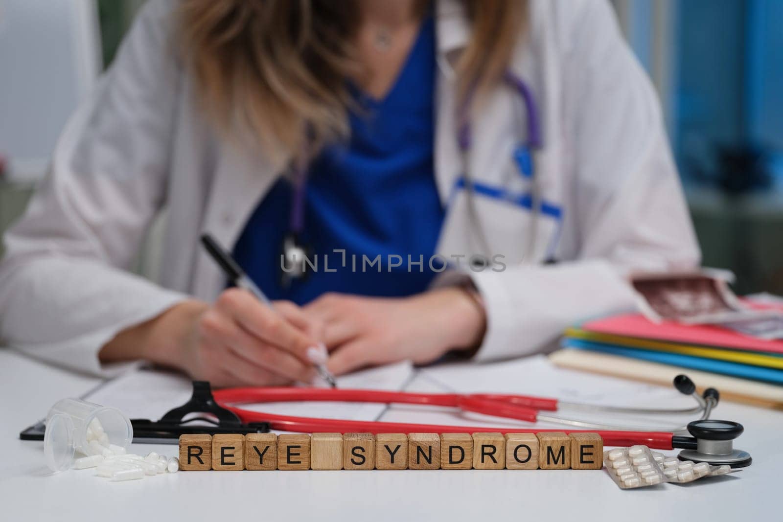 A medical professional studies Reye Syndrome, highlighting its severe impact on pediatric healthcare