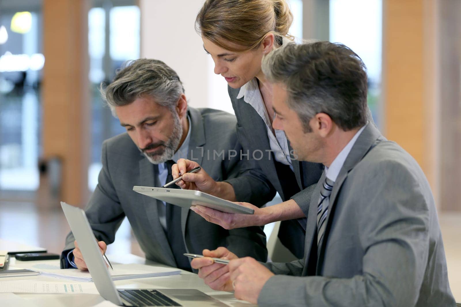 Business partners working together in office