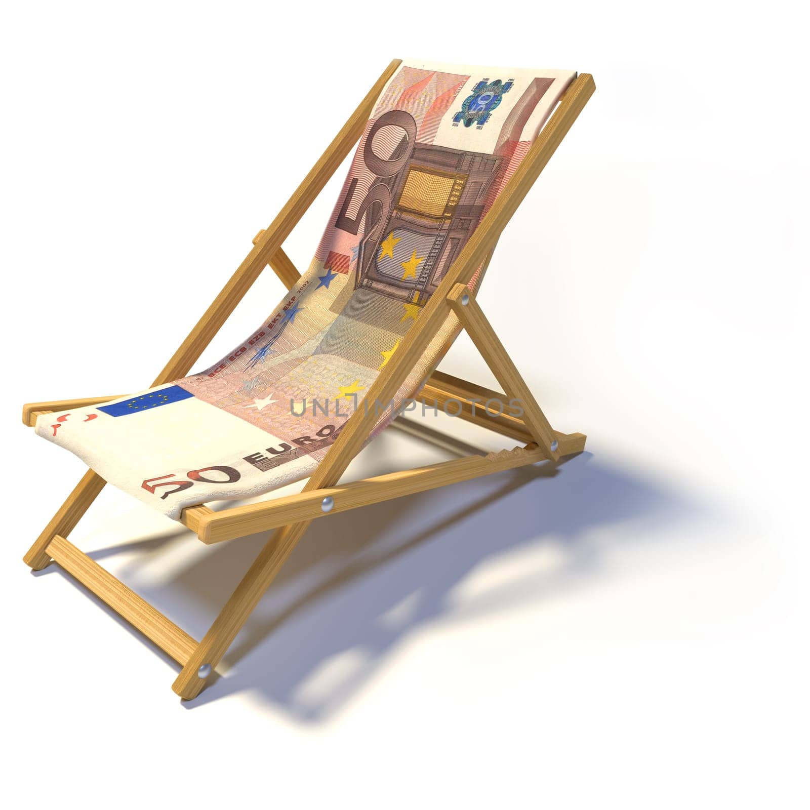 Folding lounger with 50 euros
