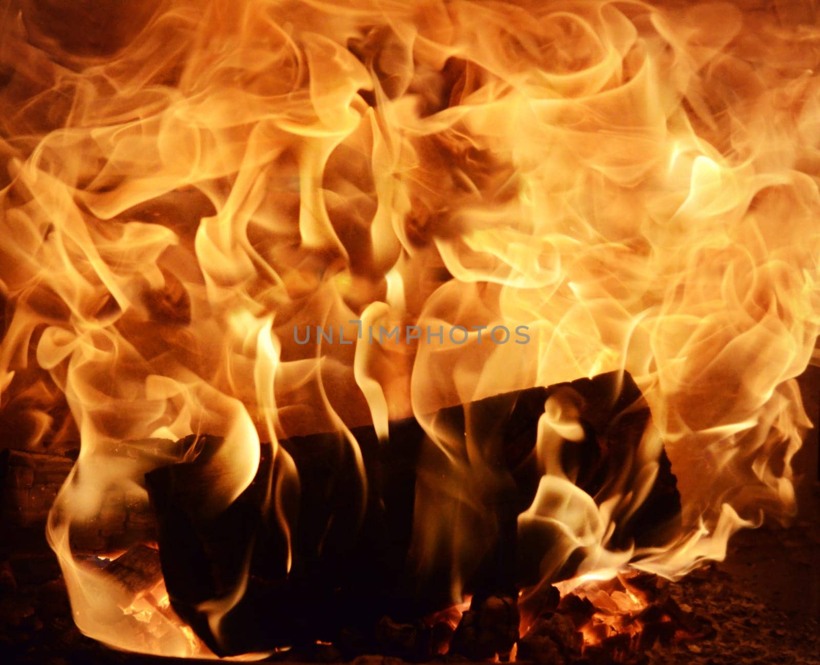 Fire in the fireplace