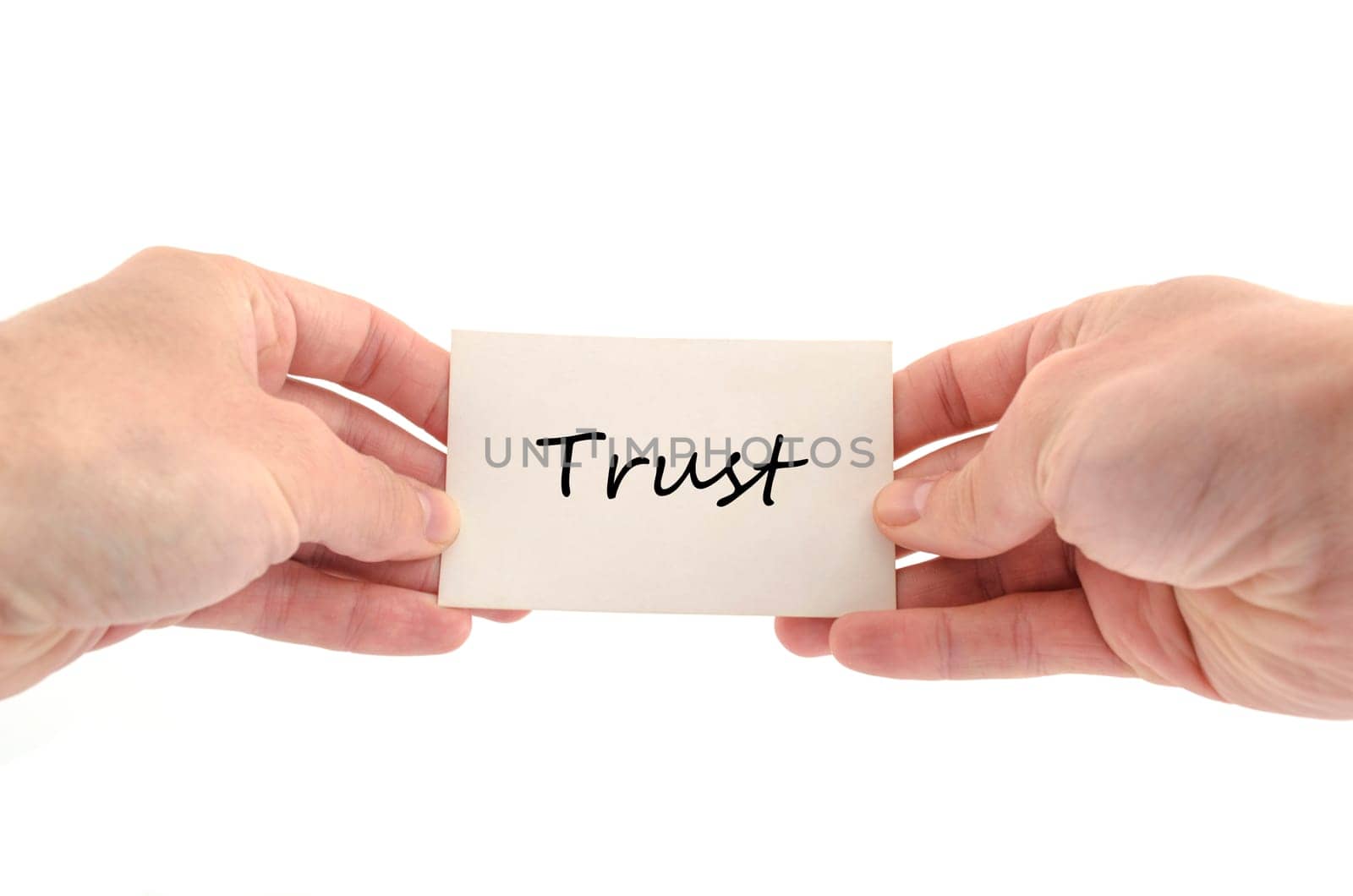 Trust text concept isolated over white background