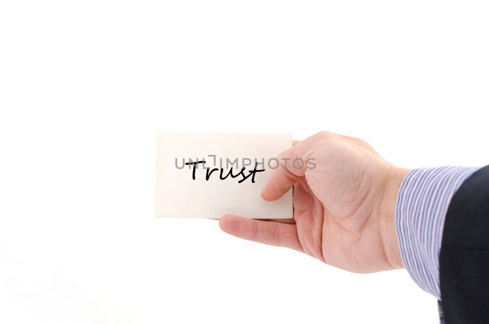 Trust text concept isolated over white background