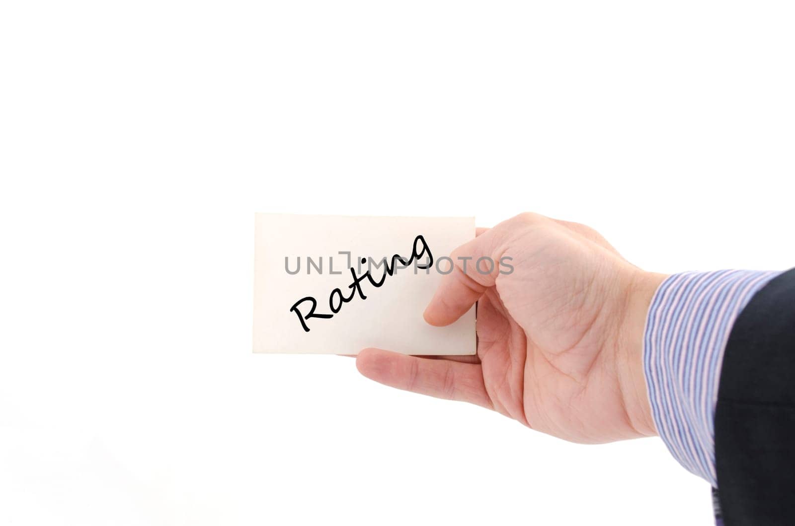 Ratings text concept isolated over white background