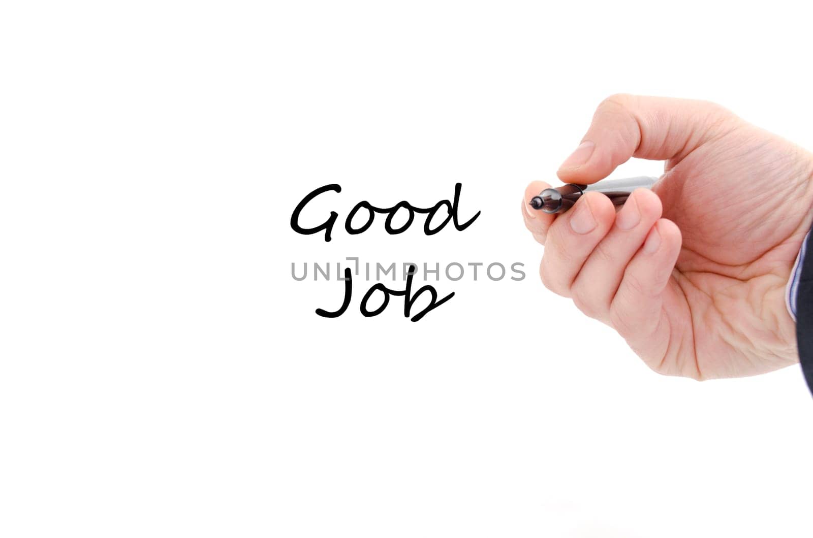 Good job text concept isolated over white background