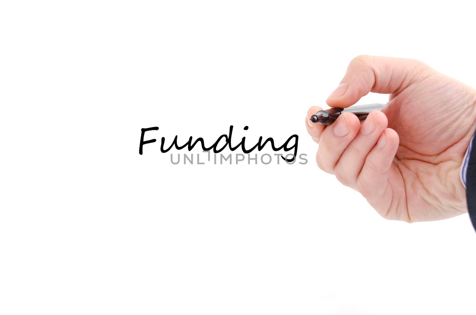 Funding text concept isolated over white background