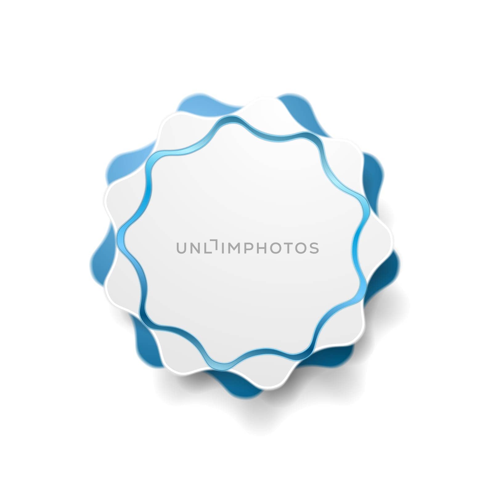 Abstract blue wavy shape sticker design