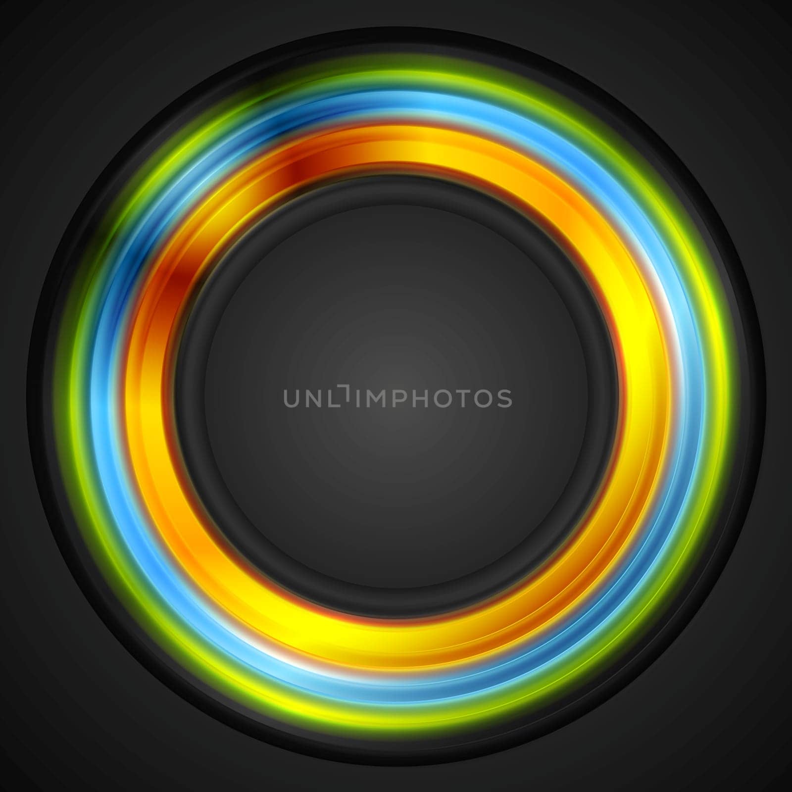 Colorful glowing circle concept logo