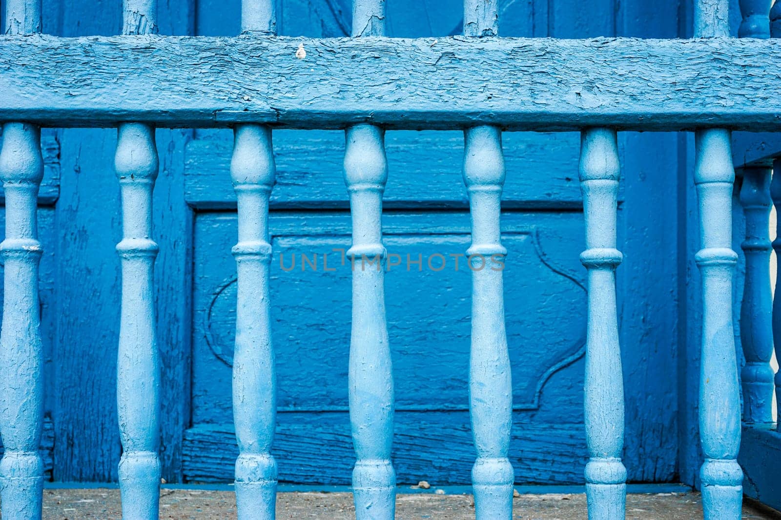 old painted Blue bars, colony style for cooling and protection
