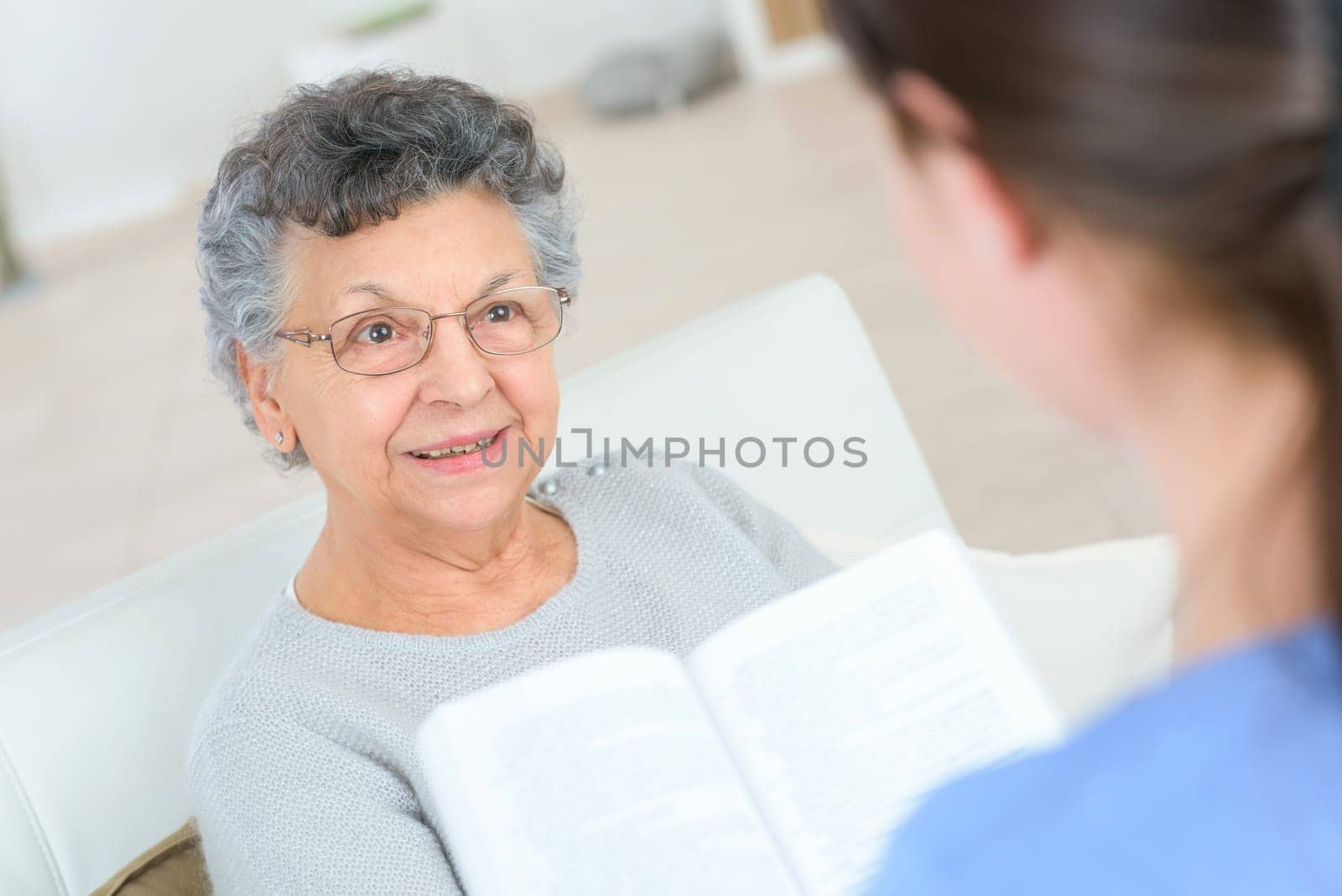 Reading to grandma