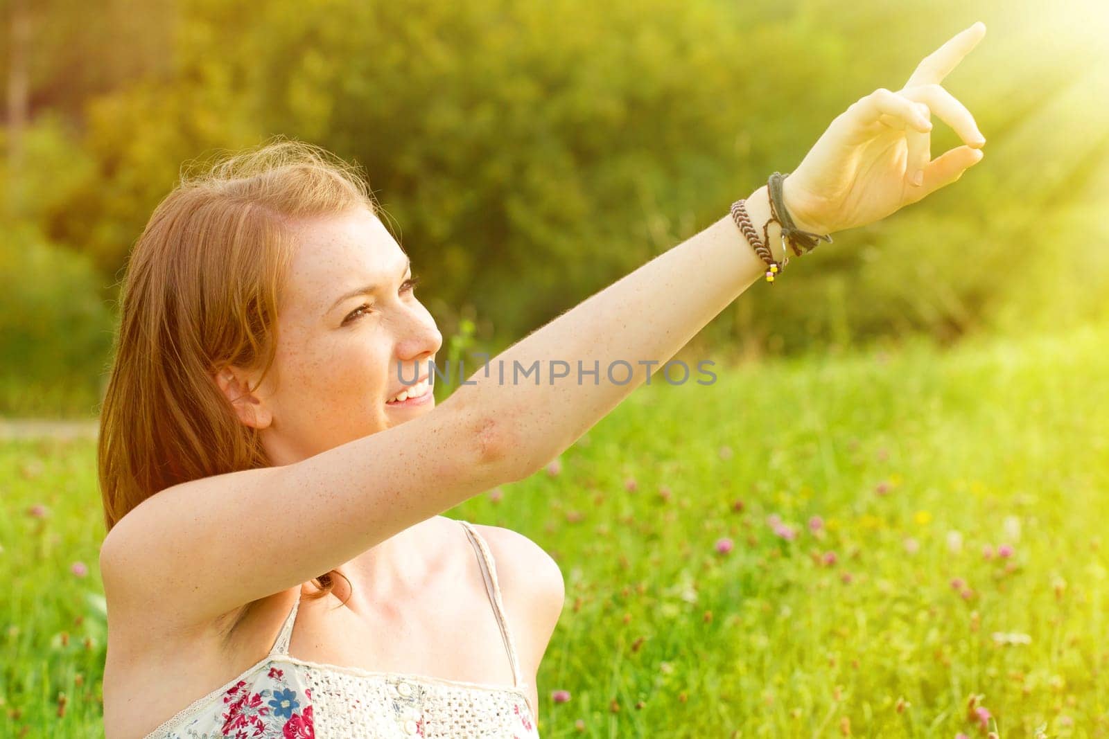 Young woman in the light