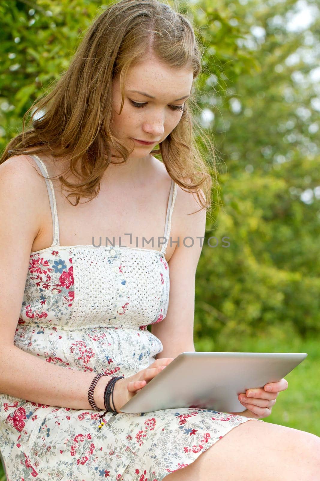 Young woman with tablet